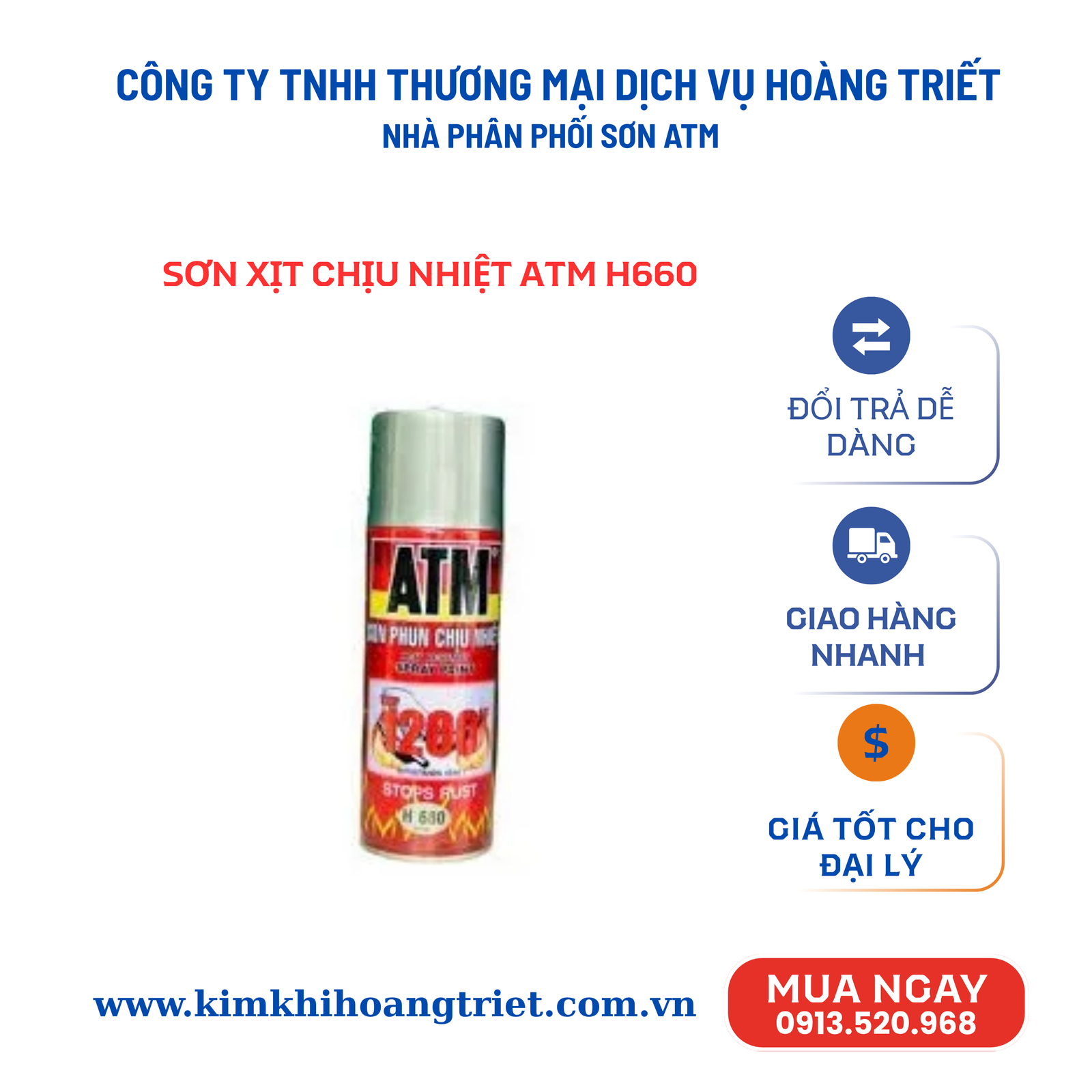 _Sơn Xịt Chịu Nhiệt ATM H660Phản Quang ATM F1